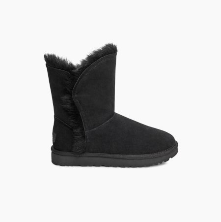 UGG Classic Short Fluff High-Low - Boots Dame - Svart (NO-P136)